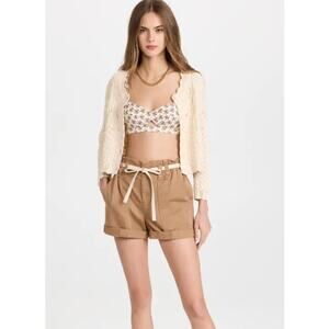 A.L.C. Augusta Shorts in Playa Brown Tan Tie Waist 8 NWT